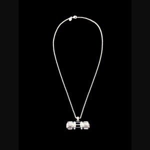 Mark. Silver Tone Rhinestone Barrel 15" Pendant 23.75" Chain Necklace